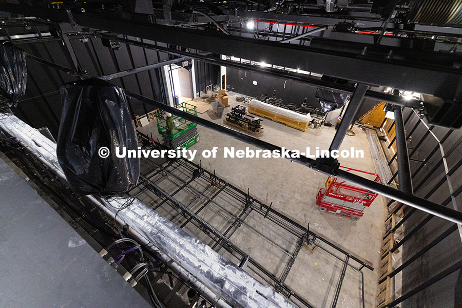 250522_FPA_8701.jpg Construction in what will become a flexible performance space in the new Hixson-Lied College of Fine