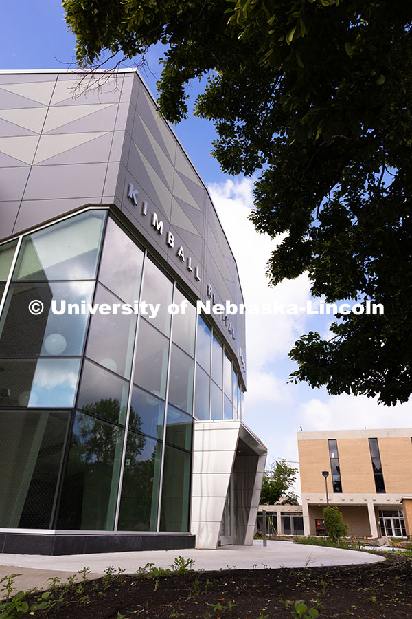 250523_City_Campus_9150.jpg Kimball Recital Hall rises in front of the old Westbrook Music Building. Spring on City Campus. May