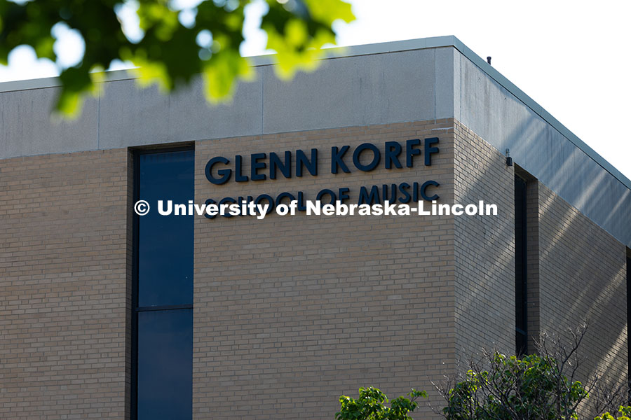 Exterior view of the Westbrook Music Building. June 12, 2025. 