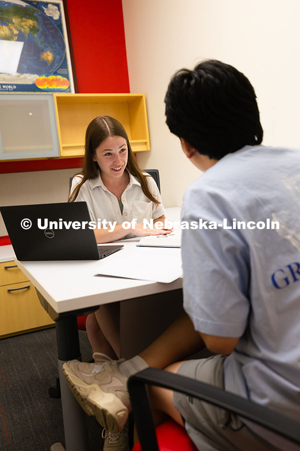 250625_CAST_Team_1537.jpg Students Kyanne Casperson and Jimmy Truong use the Study Stop in the Center for Academic Success and