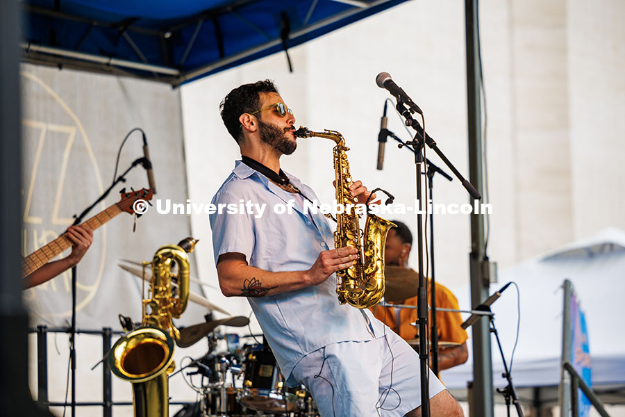 250625_Jazz_In_June_381.jpg Sam Greenfield, a New York based saxophonist, performs on stage for the last day of Jazz in June for