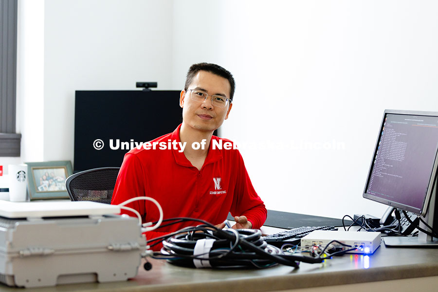 250626_Qiang_Liu_1969.jpg Qiang Liu, assistant professor in the School of Computing, is pictured in his office in Avery Hall.