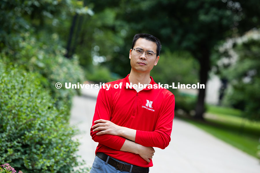 250626_Qiang_Liu_1997.jpg Qiang Liu, assistant professor in the School of Computing stands outside for a portrait. June 26, 20