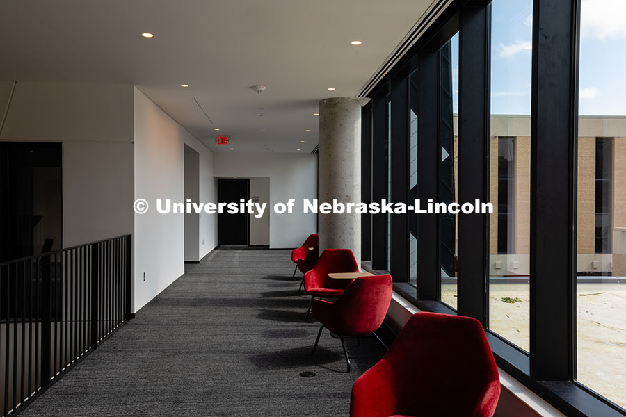 250716_FPA_2972.jpg A bank of windows on the east side of the new the Fine and Performing Arts Building provide plenty o