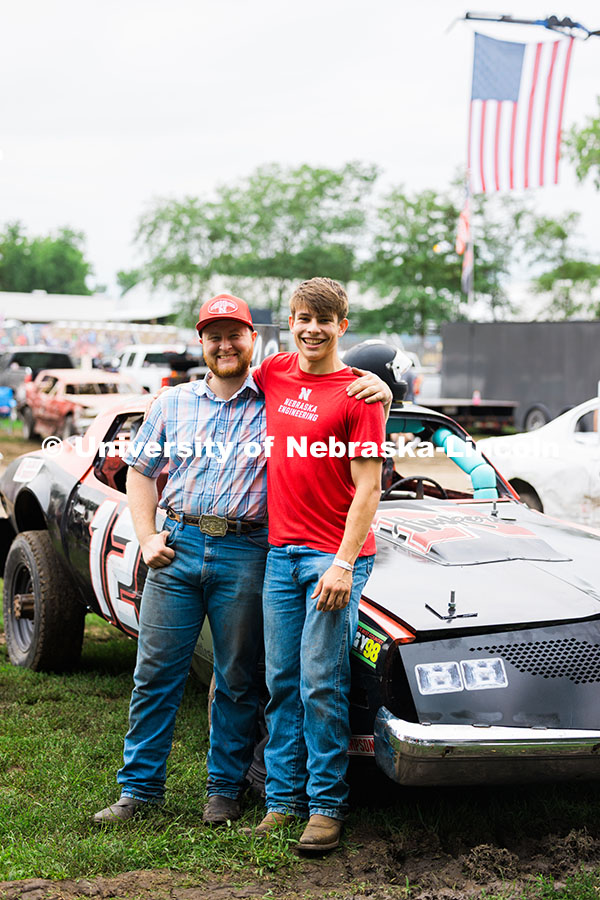 250717_Engineering_8003.jpg Jace Grunden (left) and Ayden Shook (right) pose for a picture by the UNL Engineering Figure 8 race