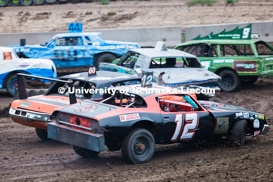 Anna Hadan drives the number 12 UNL Figure 8 racecar during the Saline County Fair in Crete, Nebrask