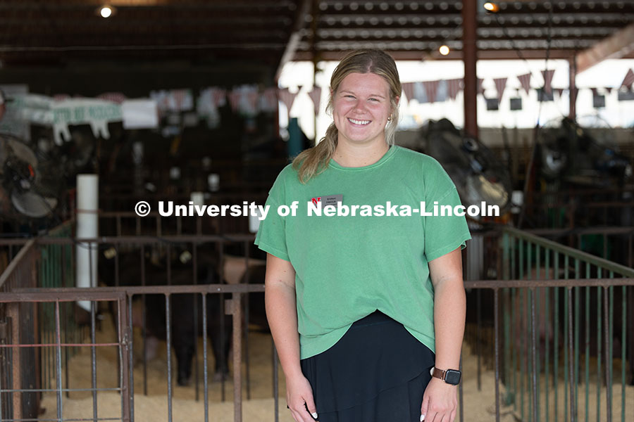 Portrait of Kristen Herrick, 4-H Extension Assistant, at the Otoe County Fair in Syracuse, Nebraska.