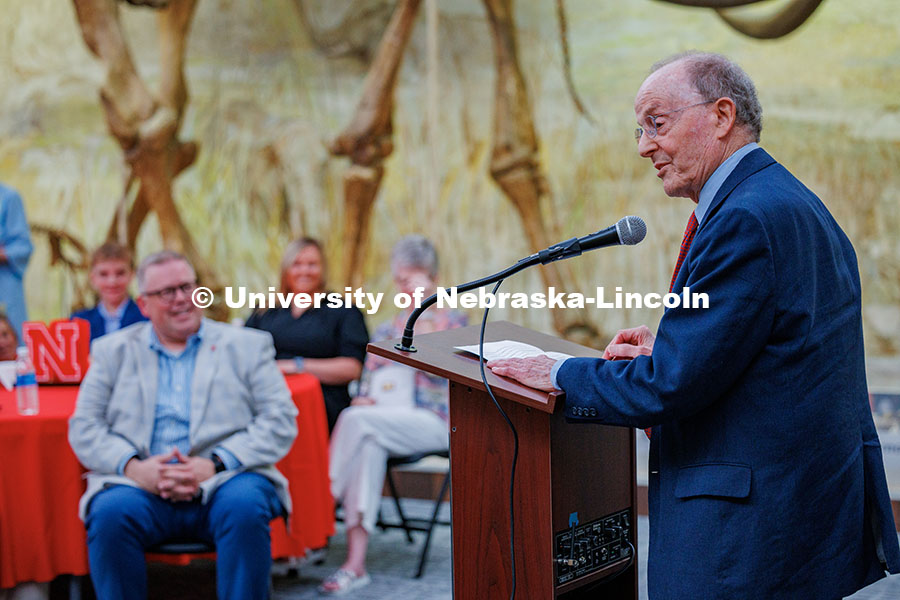 250821_Zeleny_Farewell_220.jpg Former chancellor, Harvey Perlman, gives a speech during Vice Chancellor of Business and Finance, Mi