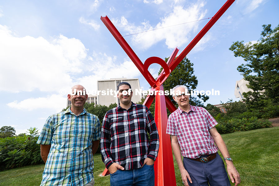 Mark Griep (from left), retired Professor of Chemistry, Steve Morin, Professor of Materials Chemistr