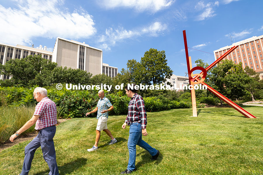 From left to right, Mark Griep, retired professor of chemistry, Steve Morin, professor of materials 