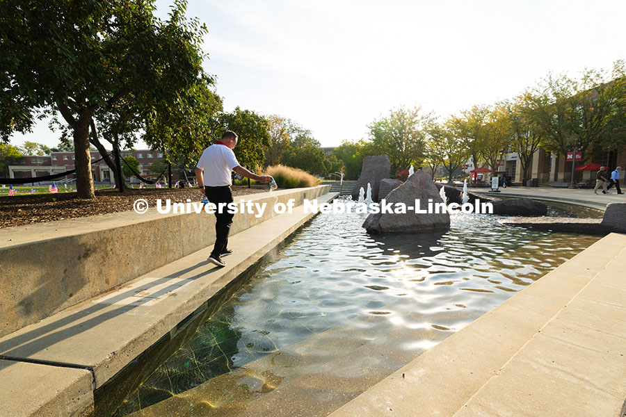 250911_Jenkin_7226.jpg Jon Jenkin, facility manager, adds several packets of pool shock – chemicals that keep algae and b
