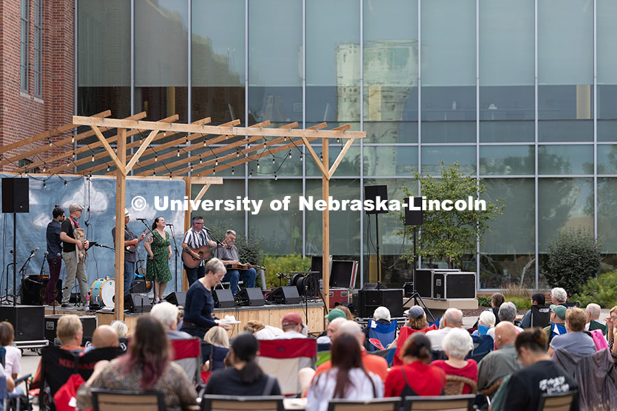 The Bottle Tops perform live music at the Nebraska Bluegrass Concert Series in the plaza at Nebraska