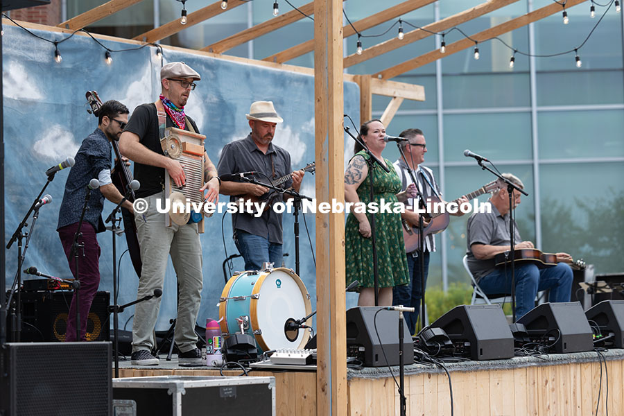The Bottle Tops perform live music at the Nebraska Bluegrass Concert Series in the plaza at Nebraska