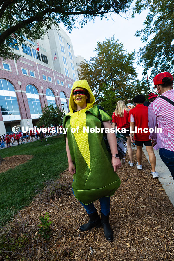 Not even a Husker loss could dim the sparkle of Colleen O'Brien's face paint. O'Brien has been in Ne