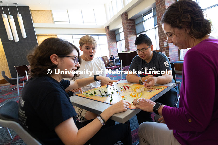 250922_Honors_Program_9479.jpg Troy Kallhoff, a sophomore in the Honors Program majoring in political science, gasps while playing