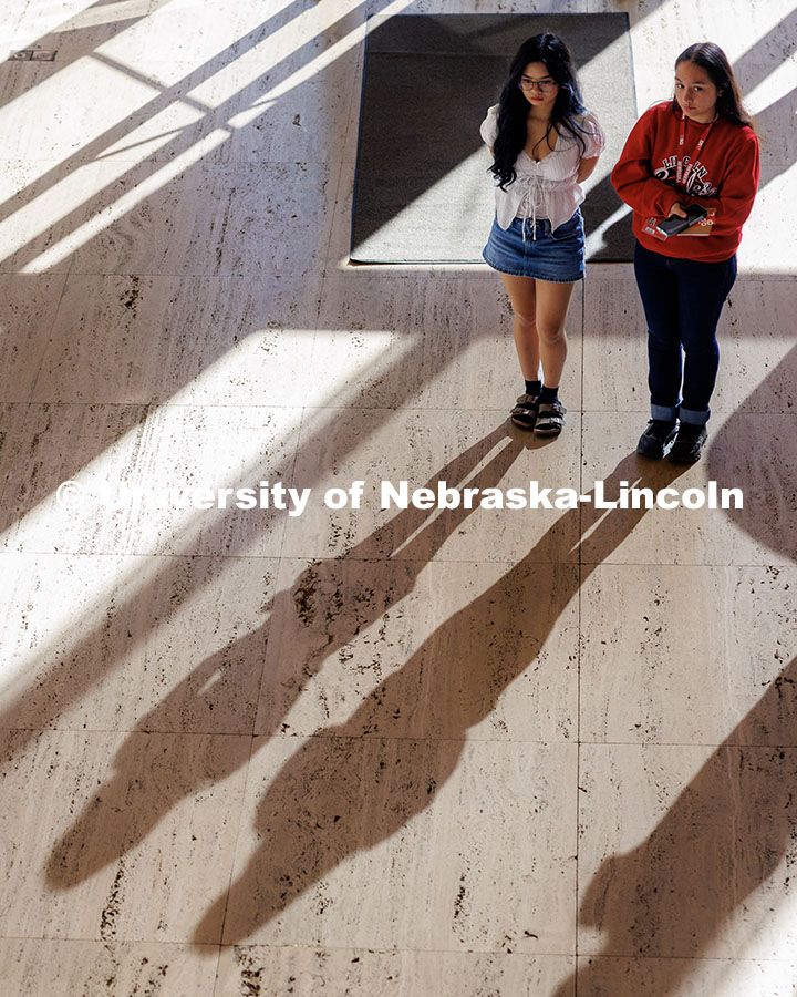 Students in the Music for Non-Majors 171: Arts Alive at Nebraska course gather in the lobby of the S