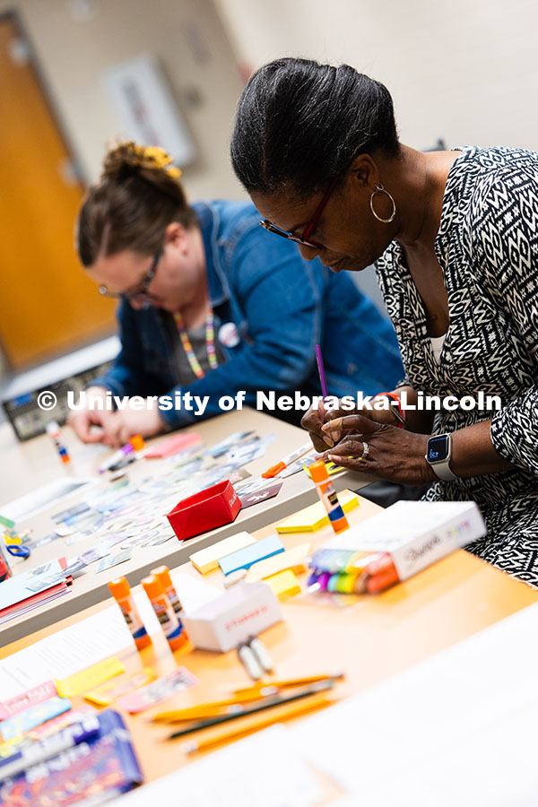 251002_Husker_History_8740.jpg Charlene Maxey-Harris, Professor and Associate Dean for Collections and Faculty affairs, creates a t