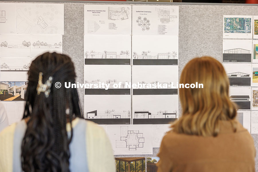 Architecture 311 - Architectural Design Studio critiques at the HDR Pavilion Lobby inside Architectu