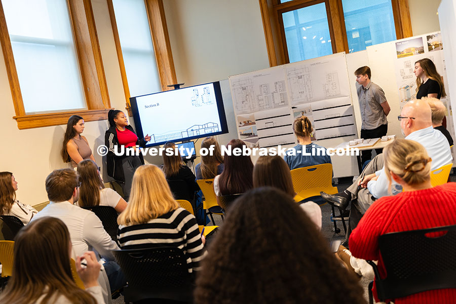 251015_ARCH_0229.jpg Students in the senior architecture and interior design co-lab present their mid-term projects to fa