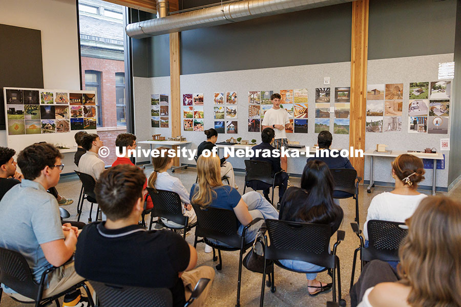 251017_ARCH_007.jpg Architectural Design Studio midterm Class critiques inside Architecture Hall. October 17, 2025.
