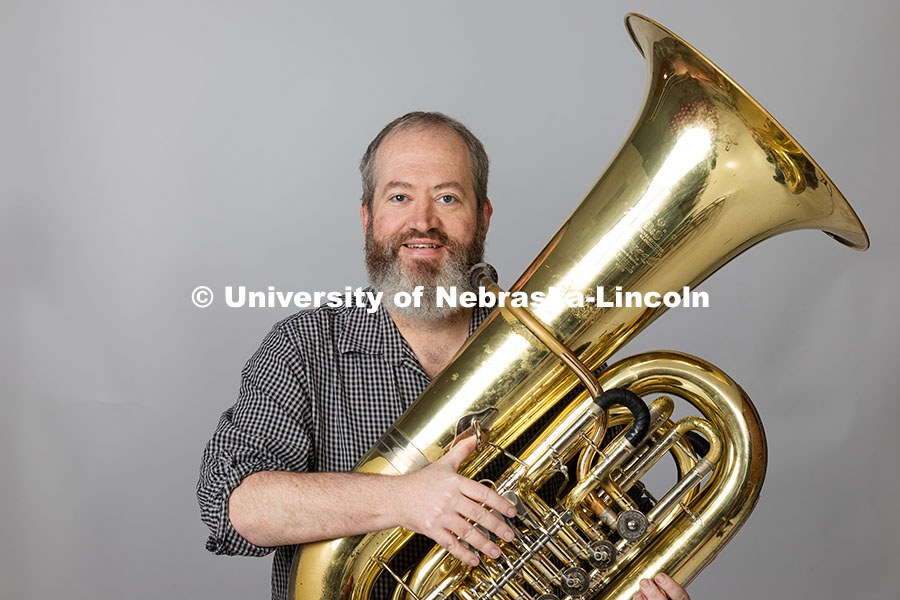 251023_McTeer_9908.jpg Studio portrait of Portrait of Carson McTeer, Lecturer of Tuba and Euphonium for the Glenn Korff Sch