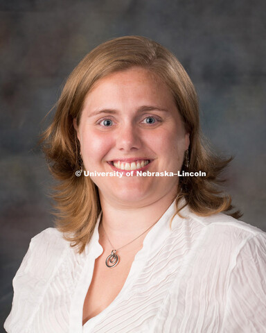 Studio portrait of Nicole Iverson, New Faculty Photo Shoot, August 19, 2015. 