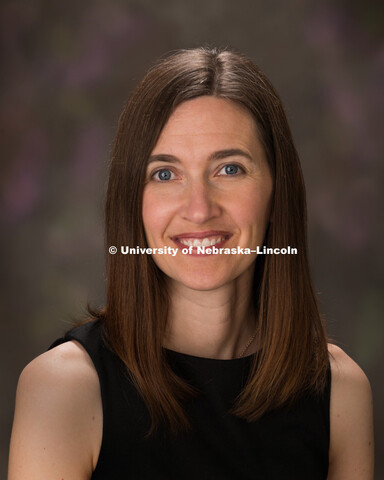 Studio portrait of Amber Pape, Career Services. May 3, 2016. 