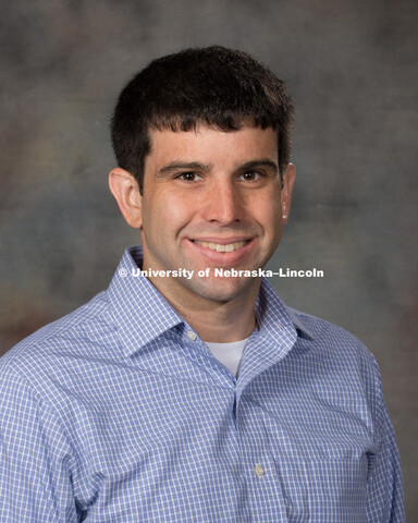 Studio portrait of Andrew Harms, Assistant Professor, College of Engineering. New Faculty Orientatio