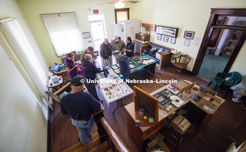 The lobby of Mullen's Commercial Hotel which now houses the Hooker County Historical Society was the