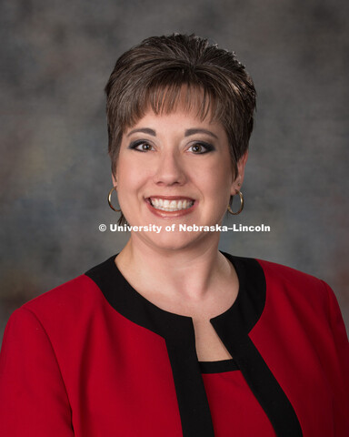 Studio portrait of Angela Dibbert, Central Administration. January 19, 2017. 