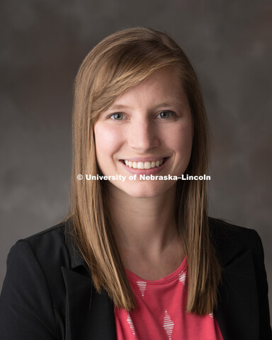 Studio portrait of Amanda Ganshert, project manager for the Bureau of Sociological Research, College