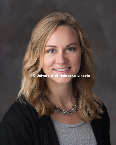 Studio portrait of Alexis Lehman, Academic Advisor for Psychology. September 27, 2017. 