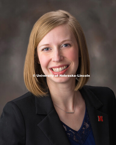 Studio portrait of Allison Hatch, associate director of Employer Relations for Career Services. Febr