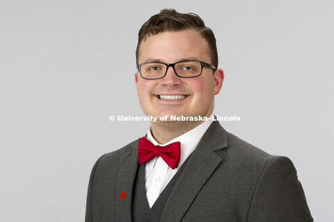 Studio portrait of Jared Ludwig. Admissions Counselors. February 26, 2018. 