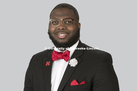 Studio portrait of Radell Nared. Admissions Counselors. February 26, 2018. 