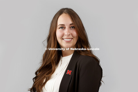 Studio portrait of Jenna Brende, Admissions Counselor. May 7, 2018. 