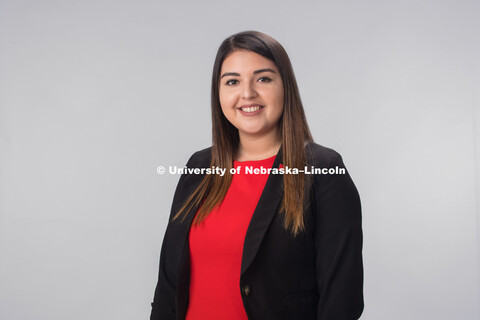 Studio portrait of Alyssa Olvera, Admissions. June 12, 2018. 