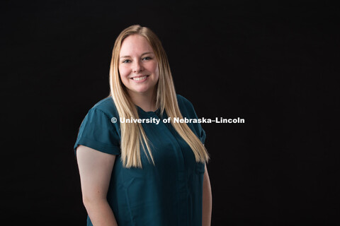 Studio portrait of Amy Horvath, Financial Associate for Hixson-Lied Fine and Performing Arts. July 3