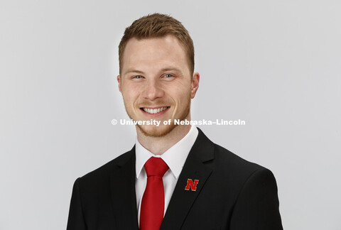 Studio portrait of Adam Britten, Admissions. January 4, 2018. 