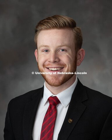 Studio portrait of Noah Donaldson, Panhellenic Executives. December 3, 2018. 