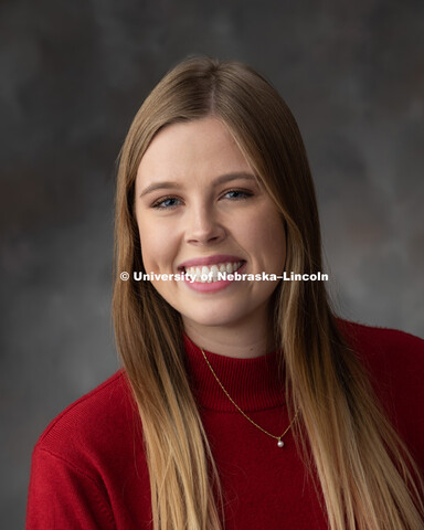 Studio portrait of Andrea Harris, Panhellenic Executives. December 3, 2018. 