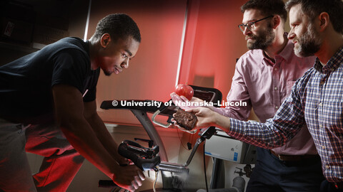 Nebraska researchers Karsten Koehler (second from right) and Christopher Gustafson (right) have foun