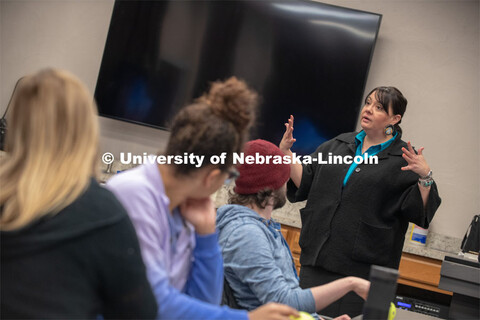 Colette Yellow Robe teaches an interpersonal skills and leadership class through the Department of A