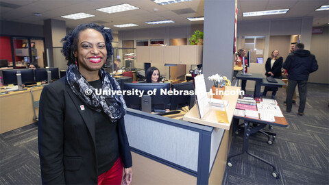 CortneyJo Sandidge, Director of Husker Hub, in their new location. Husker Hub is a new "one-stop" of