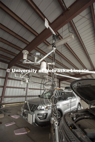 The instrument cluster mounted on the front of Nebraska storm chase vehicles include devices that re