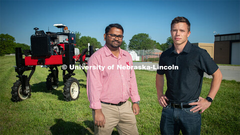 Grad student Josh Murman is with Santosh Pitla, associate professor of advanced machinery systems in