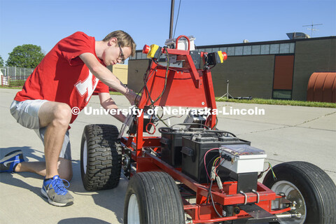 Ryan Humphrey is an engineering grad student who works with Santosh Pitla researching driverless rob
