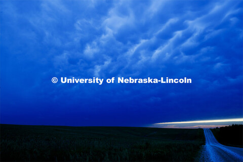 Storm clouds above a rural dirt road north of Lincoln, NE.  June 25, 2019. 