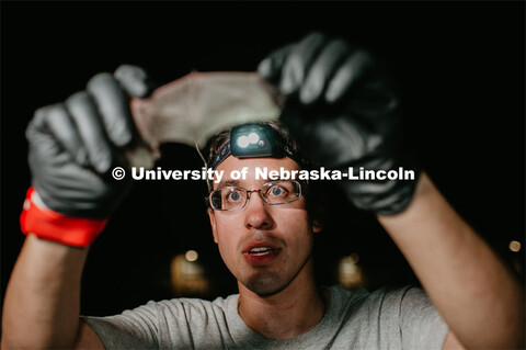 Nebraska graduate student Christopher Fill is studying the patterns of bats living at Homestead Nati