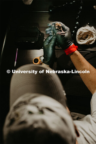 Nebraska graduate student Christopher Fill is studying the patterns of bats living at Homestead Nati